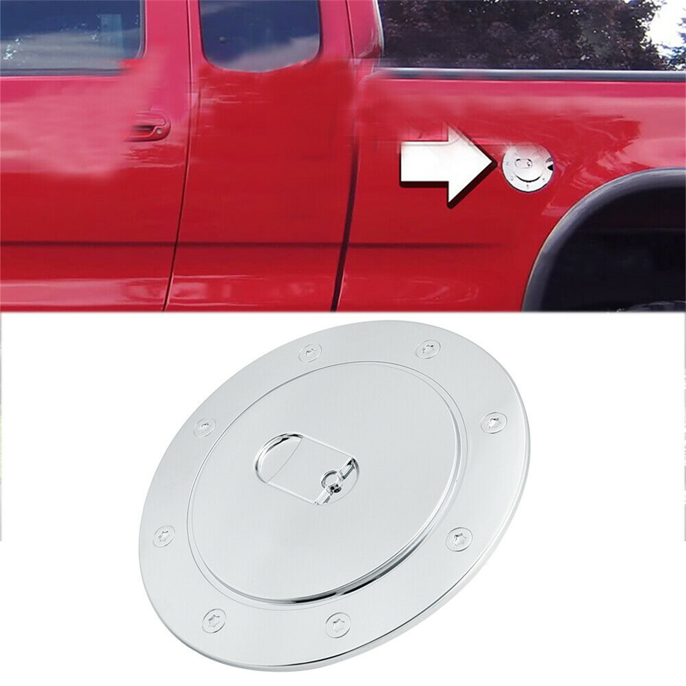 Chrome ABS Fuel Tank Gas Door Cap Cover for 9906 Chevy Silverado