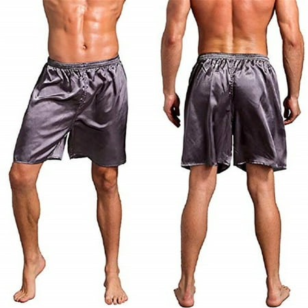 EYIIYE Men?s Silk Satin Sleepwear Underwear Boxers Pants Nightwear ...