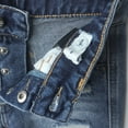 thumbnail image 3 of KIDSCOOL SPACE Little girls Denim Shorts,Elastic Band Inside Ripped High-cut Raw Hem Hot Jean Summer Pants,Mid Blue, 11-12 Years, 3 of 8