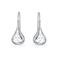 thumbnail image 2 of Bling Jewelry Womens Etched Puffed Raindrop Teardrop Earrings Fishhook Sterling Silver 1.4 Inch, 2 of 5