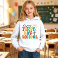 thumbnail image 4 of ZHOGXU Girls Hooded Sweatshirt Floral Letter Print Long Sleeve Back to School Pullover Hoodie For Kids Casual Streetwear,White,11-12 Years, 4 of 7