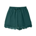 thumbnail image 5 of Fesfesfes Girls Linen Lace Splicing Shorts with Drawstring,Medium and Large Size Fashionable Loose Fits Summer Shorts(Green,9 Years), 5 of 9