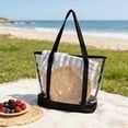 thumbnail image 5 of Orangide Clear PVC Beach Bag Tote, Summer Travel Handbag with Zip Top, Large Capacity Shoulder Purse for Poolside, Vacation Essentials 17x13 in, 5 of 6