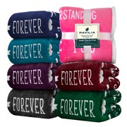PAVILIA Best Friend Blanket, Friendship Gifts for Women Birthday Soul Sister Long Distance Bestie, Soft Cozy Sherpa Throw Blanket with Sentimental Thoughtful Quotes, BFF Stuff Gift Idea, Navy Blue