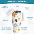 thumbnail image 2 of Yayeee 40oz Stainless Steel Tumbler with Straw and Handle Double-Wall Insulated Travel Water Bottle, Colorful Retro Floral, 2 of 8
