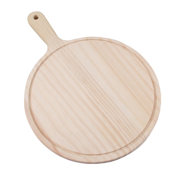 LABSERRON Wooden Pizza Tray Khaki Wear-Resistant Sturdy for Storage 1Pc