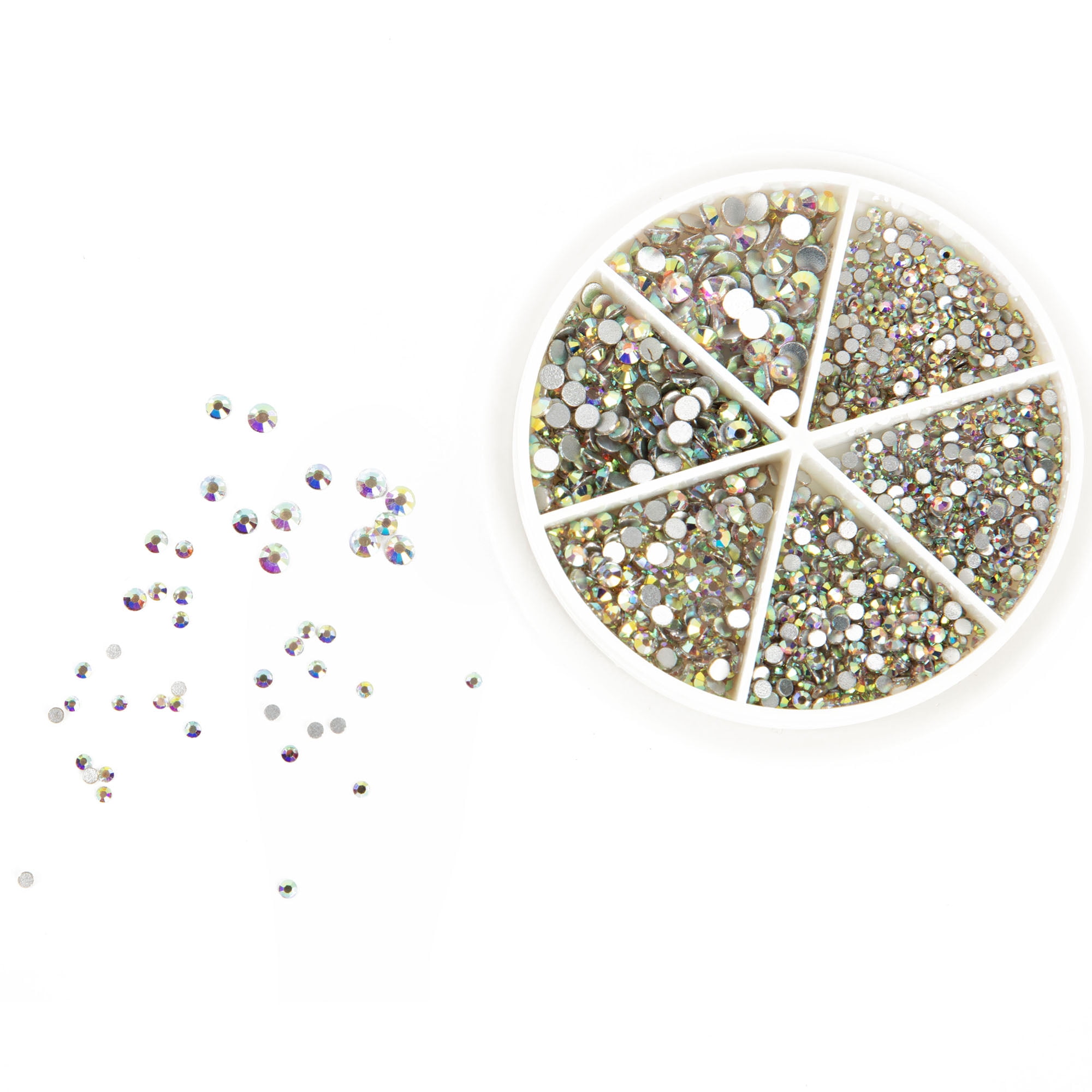 Cousin DIY Crystal Flatback Assortment, Clear AB Iridescent, 23g / 1248 Pc. - 6 Packs
