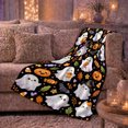 thumbnail image 6 of Cute decorative motif Pumpkin Watercolor Illustration, Festive autumn celebration Scene, Warm Flannel Blanket for Living Room and Reading Nook, Art Lovers autumn celebration Gift, Festive Home Decor, 6 of 9