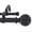 Black, variant on 1" Diameter Double Curtain Rod Set with Fluted Ball Finials, Adjustable 48–84", Gunmetal