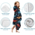 thumbnail image 7 of Dinosaur and Bone Silhouette Pattern Hooded Bath Towel，60"x35" for Ages 3 To 12 Kids, Quick Dry Lightweight Soft Microfiber Hood Beach Towel Cover Up for Kids, 7 of 7