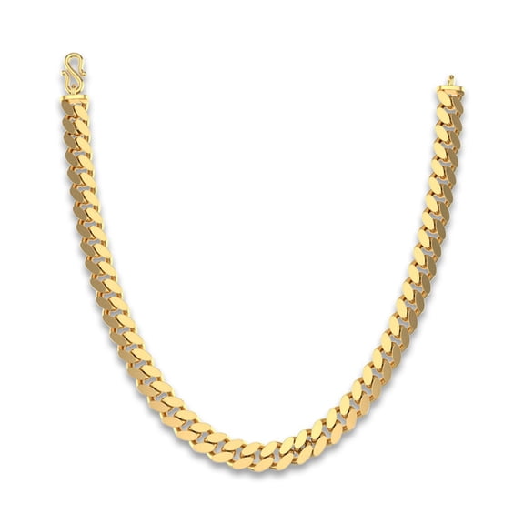 Auory 5mm Brass Curb Chain Necklace for Men - 18k Vermeil Gold Plated, Available in 18" to 24" Lengths