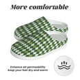 thumbnail image 6 of Daiia Light Green Squares Print Women’s Fuzzy Slippers Memory Foam Lightweight House Shoes Cozy Loafer Flannel House Shoes-40/41, 6 of 7