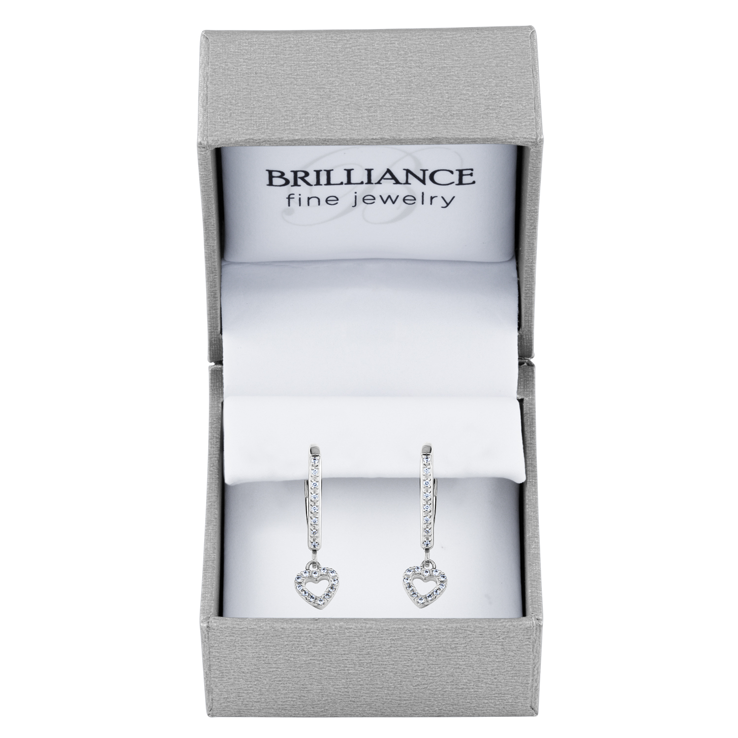 Gemspirations 1/10 cttw Diamond Heart Drop Earrings Sterling Silver