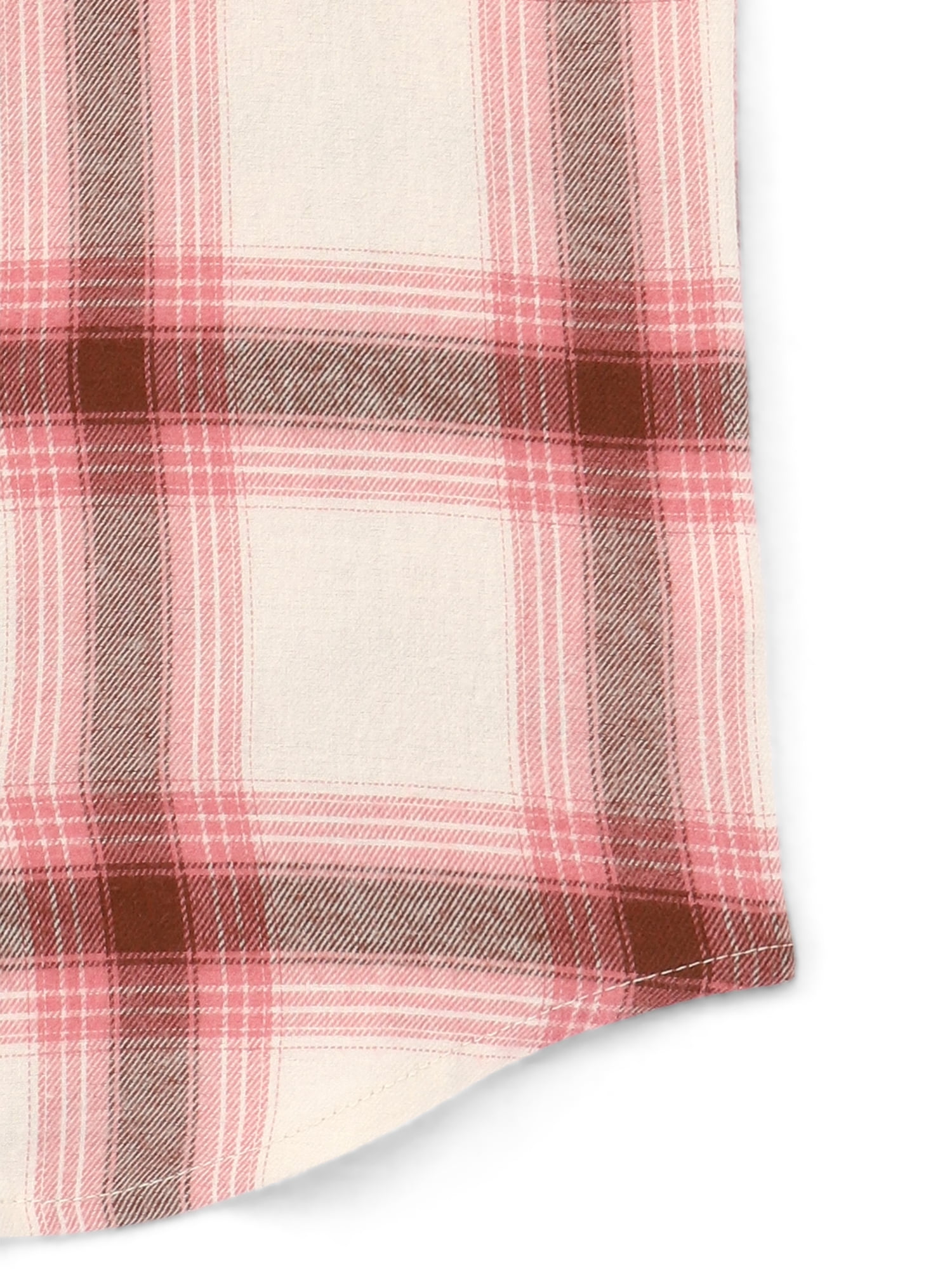 Wonder Nation Girls Flannel Shirt with Long Sleeves, Sizes 4-18 & Plus