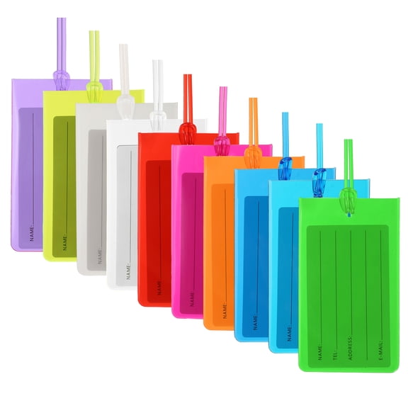 Luggage Tag, Plastic 10 colors Rainbow Luggage Tags for Traveling 10 Pcs