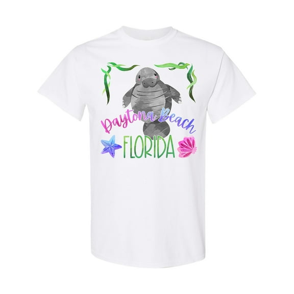 Inktastic Daytona Beach Florida Cute Swimming Manatee T-Shirt