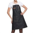thumbnail image 1 of Delantal de mezclilla con bolsillo con cremallera para hombres y mujeres, 1 of 1