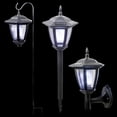 thumbnail image 4 of Alpine Corporation Solar Black 3-Function LED Light - Stake, Wall Light or Hanging, 30 Inch Tall, 4 of 14