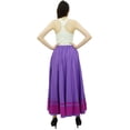 thumbnail image 3 of Bimba Women's Long Maxi Skirt With Contrast Border Boho Skirt With Elastic Waist, 3 of 8