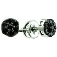 thumbnail image 1 of Dazzlingrock Collection 0.41 Carat (ctw) 14k Black Diamond Ladies Flower Cluster Stud Earrings, White Gold, 1 of 1