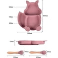 thumbnail image 2 of Kids Tableware Set Baby Suction Cup Plate Silicone Baby Plate Placemat Silicone Placemat Baby Tableware Set Plate, for Training Eating (Squirrel-Yello, 2 of 5