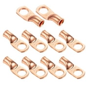 Ampper Heavy Duty Copper Wire Lugs, UL Eyelets Ring Crimp Copper Terminal Connectors for Battery Cable Ends and More (2 Awg, 5/16" Ring, 10 Pcs)