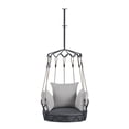 thumbnail image 4 of Outdoor Porch Swing Chair Hanging Basket, Hanging Chair with UV Resistant Cushion, Olefin Fabric for Patio Porch, Balcony (Gray), 4 of 10