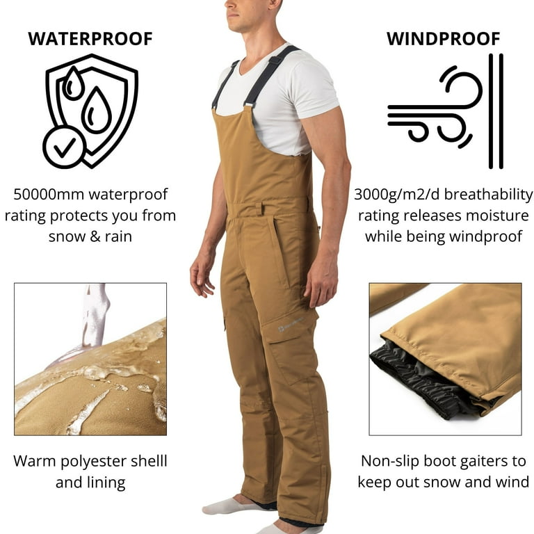 Alpine Swiss Waterproof Snow Bib Overalls, Insulated, Breathable
