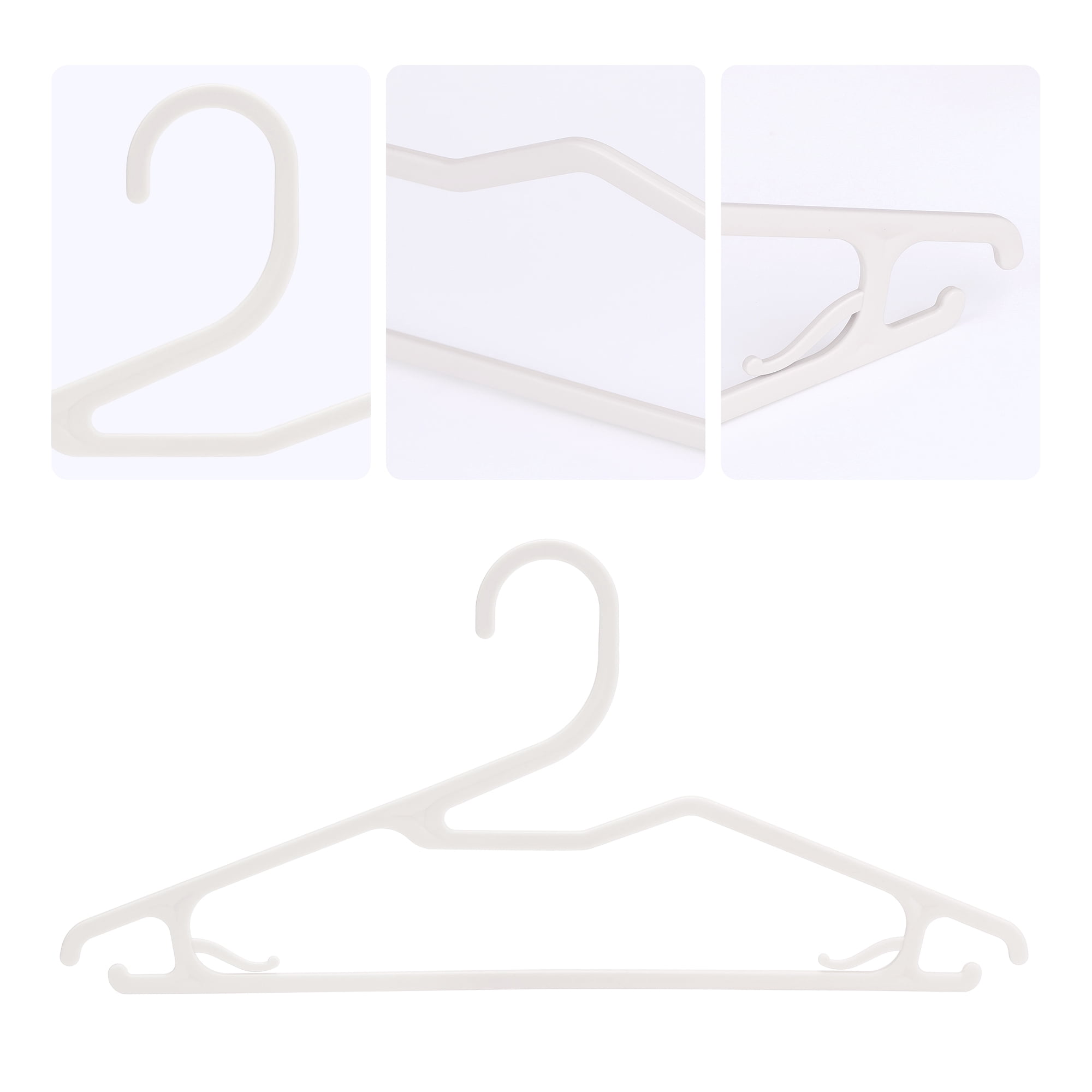 Unique Bargains Plastic Hangers with Non-Slip Hook 30 Packs Gray