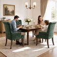 thumbnail image 3 of PAPROOS Upholstered Dining Chairs Set of 4, Chenille Dining Room Chairs with Arms, Button-Tufted Back, Nailhead Trim and Solid Wood Legs, Modern Farmhouse Kitchen Chairs, Olive Green, 3 of 9