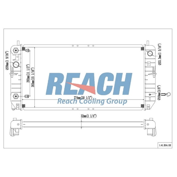 REACH 41-2514 Radiator for 04-01 Cadillac Seville, Automotive Radiator Replacement Part