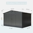 thumbnail image 2 of TOTAL Outdoor Storage Shed 10'x 8', Metal Garden Shed for Bike, Trash Can, Tools, Lawn Mowers, Pool Toys, Galvanized Steel Outdoor Storage Cabinet with Lockable Door for Backyard, Patio, Lawn, 2 of 7
