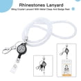 thumbnail image 3 of SUTENGDA ID Card Lanyard 32.9” Breakaway Safety Clasp Rhinestone Lanyards Crystal ID Card Holder (White Retractable Badge), 3 of 7