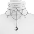 thumbnail image 6 of Choker Necklace Multi Chains Gothic Style,Short Moon Shape Hollow Out Women Necklace, 6 of 7