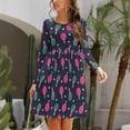 thumbnail image 3 of Fall Dresses for Women 2024, Ping Pong Rackets And Balls Womens Fall Dresses Long Sleeve Casual Tie Waist Clothes, Womens Fall Fashion 2024 Midi  Dresses Outfits with Pocket, 3 of 6