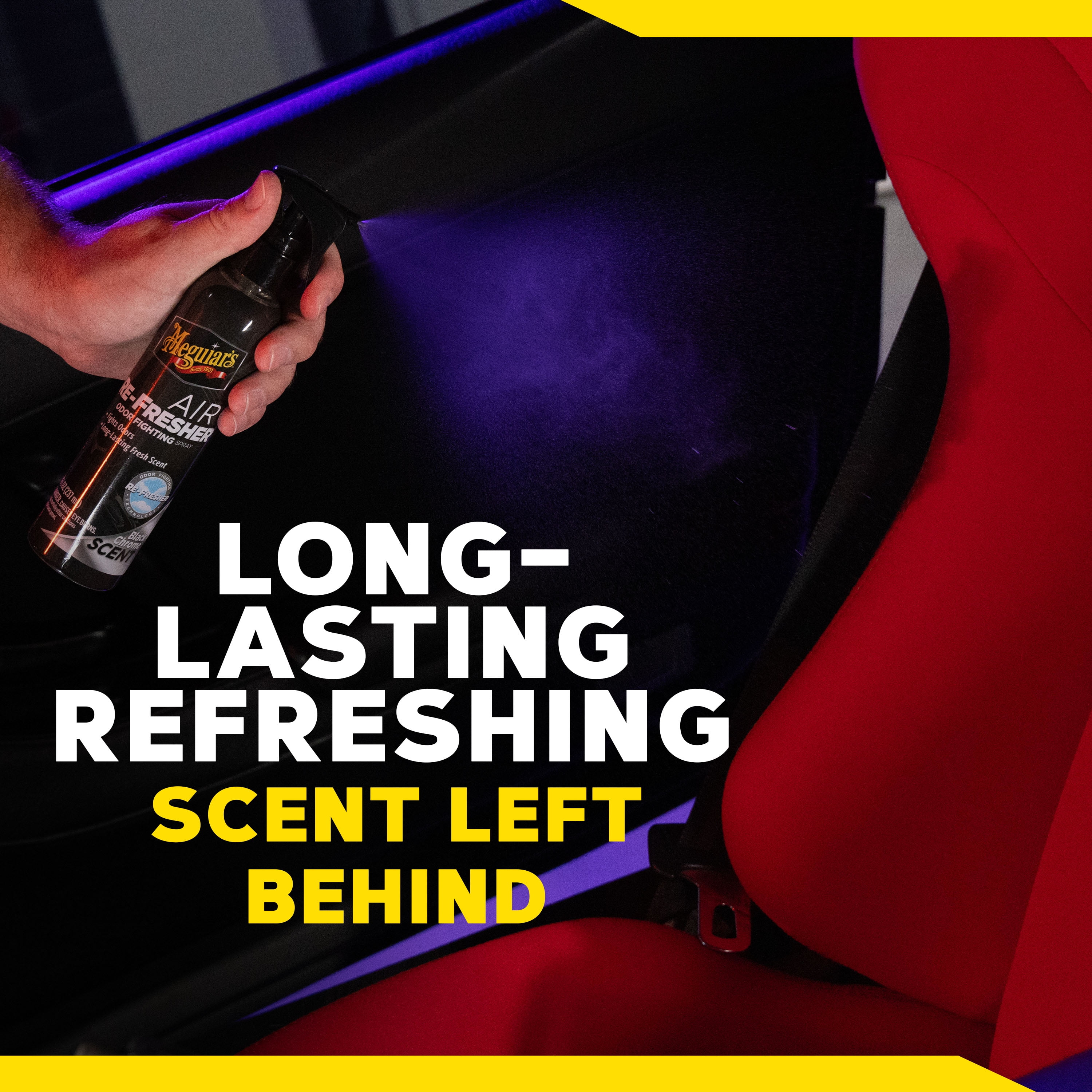 (2 pack) Meguiar’s Air Re-Fresher Odor Fighting Spray - Black Chrome Scent - Refresh and Instantly Fight Odors, G250708, 8 oz