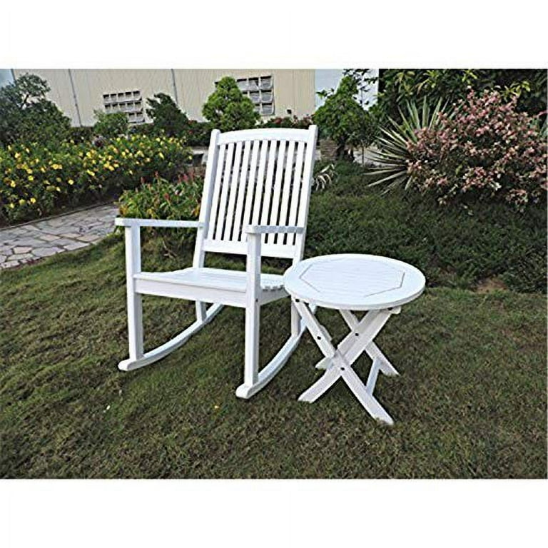 International Caravan Nicosia Acacia Wood Rocker and Side Table International Caravan Nicosia Acacia Wood Rocker and Side Table