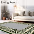 thumbnail image 2 of ODIKA 6'x9' Machine Washable Non-Slip Area Rug, Luxurious Evergreen Spiral Patterned with Ornate Swirls and Accents High Traffic Rug, Green, 624185, 2 of 7