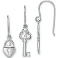 thumbnail image 1 of Sterling Silver Rhodium-Plated Lock And Key Dangle Earring (30.7 X 7.55) Made In Thailand qe15024, 1 of 4