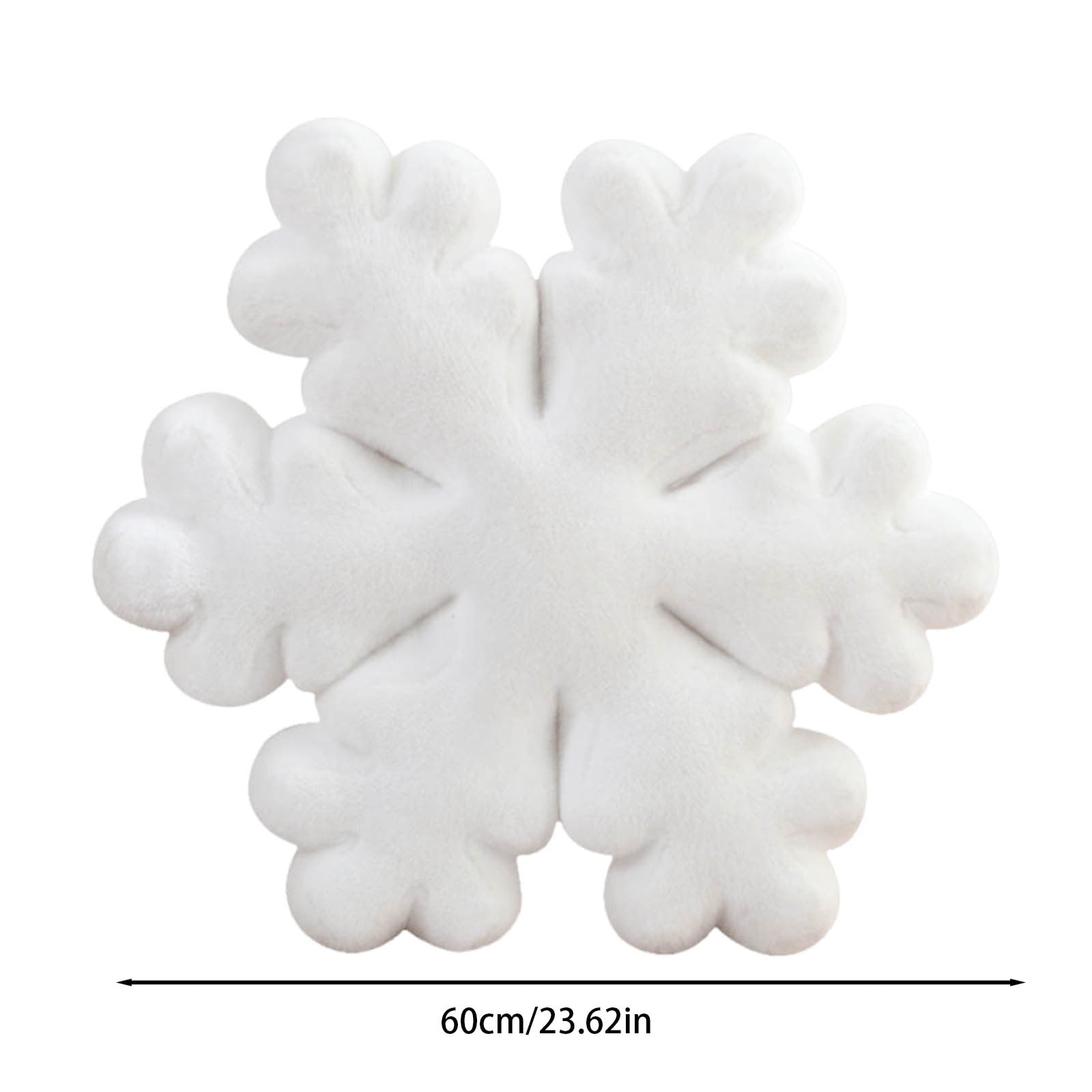 FastXmas 23.6 Inches Christmas Snowflake Throw Pillow Decoration,Christmas Snowflake Shaped Decorative Pillow For Sofa Couch Bed Ornament,Velvet Lumbar Support Cushion For Office Chair Car Seat
