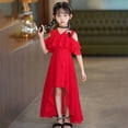 thumbnail image 4 of XQYLOS Girls Chiffon Dress High Low V Neck Ruffl𝖾 Sleeve 𝖥lowy Skirt Birthday Wedding Maxi Gown Party Formal Pageant Guest Special-Occasion, 4 of 9