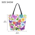 thumbnail image 5 of Open Top Canvas Tote Bag with Zipper Reusable Shopping Bag 13.5x15" Roomy Carryall Vibrant and Lively Butterflies, 5 of 9