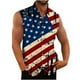 thumbnail image 2 of Top de Tanque para Hombres Botón de Impresión de los Hombres Casual Turndown Collar Top de Tanque, 2 of 6