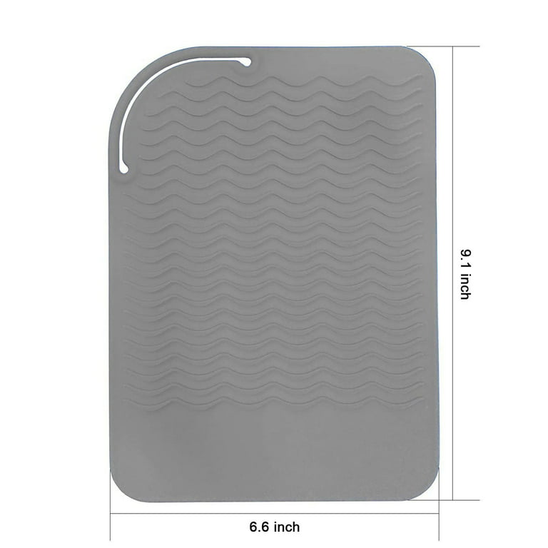 Gray Silicone Heat Resistant Travel Mat, Anti-Heat Pad for Hair