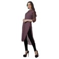 thumbnail image 4 of Moomaya Printed Mandarin Collar Knee Length Tunic Kurti For Women Clothing Wear, 4 of 6