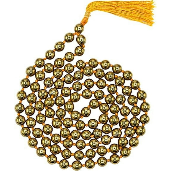 Golden Hematite Mala Beads 108 Buddhist Prayer Beads Japamala Hand Knotted