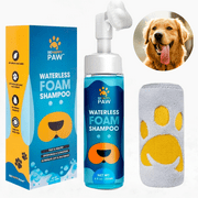 Be Happy Paw Pet Paw Cleaner, No-Rinse Waterless Dog Paw Shampoo Foam with Silicone Brush and Free Microfiber Towel for Dog Paws
