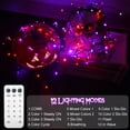 thumbnail image 4 of Orange Purple Halloween 33ft 100 LED String Lights Battery Operated, Dual Color Changing Fairy Lights Black Wire with Remote Timer Outdoor Indoor Twinkle Lights for Xmas Halloween Tree Party Decor, 4 of 17