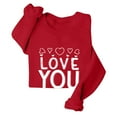thumbnail image 5 of Say 'Love' with Hearts! Women's Red Valentine's Day Hoodie Soft and Romantic Pullover Watermelon Red 3XL, 5 of 5