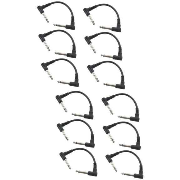 HOMEMAXS 12 pcs Guitar Effect Cable Professional Guitar Cable 6.35mm Instrument Part 15cm